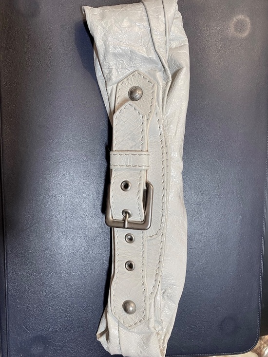 Patrizia Pepe Off White Crinkled Washed Leather Wide Corset Belt Size S main image 7